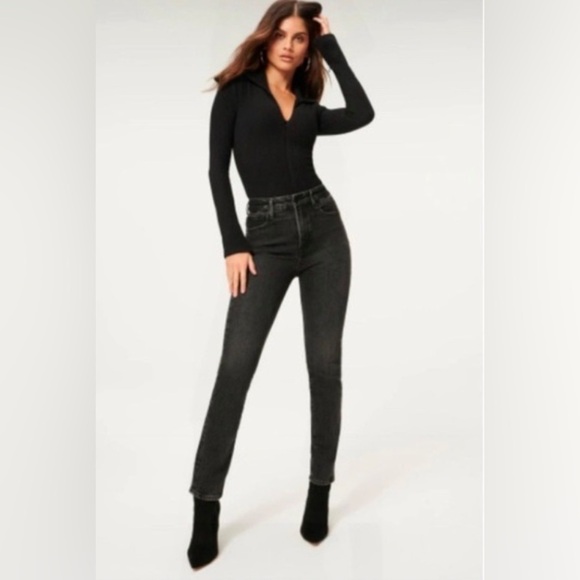 Good American GOOD CLASSIC JEANS GCTP602BT BLACK159 Sz 6/28 - Picture 1 of 12